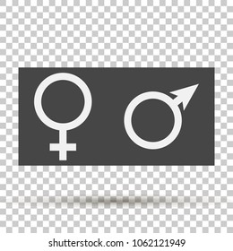 Vector icon of a gender symbol. Man and woman on transparent background