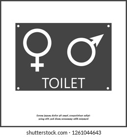Vector icon of a gender symbol. Tablet toilet for Man and woman illustration on white isolated background.  Layers grouped for easy editing illustration. For your design. 