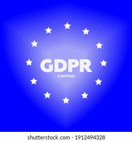 Vector icon General Data Protection Regulation on symbolic layered shield