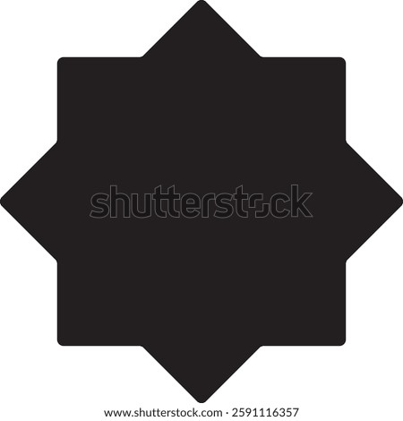 Vector Icon Geometric Star Emblem Embodying Islamic Artistry