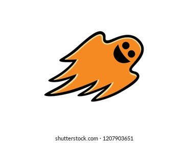 Vector icon of a ghost for Halloween, children´s style.