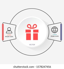 Vector icon gift 10 EPS . Lorem Ipsum Illustration design