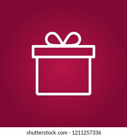vector icon gift box, christmas present wrapped with a bow