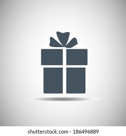  Vector icon Gift box icon. Vector illustration. 