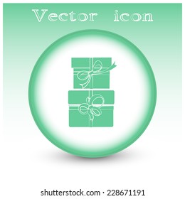 Vector icon Gift box icon. Vector illustration. 