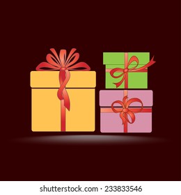 Vector icon Gift box icon. Vector illustration.