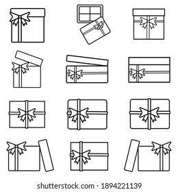 Vector icon of gift box and rope set.  simple design for graphics, logos, websites, social media, UI, mobile apps, EPS10
