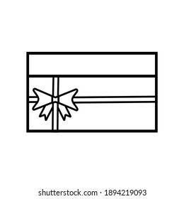 Vector icon of gift box  with webbing  simple design for graphics, logos, websites, social media, UI, mobile apps, EPS10
