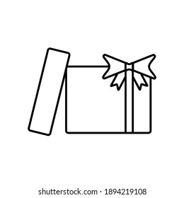 Vector icon of gift box  with webbing  simple design for graphics, logos, websites, social media, UI, mobile apps, EPS10
