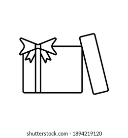 Vector icon of gift box  with webbing  simple design for graphics, logos, websites, social media, UI, mobile apps, EPS10
