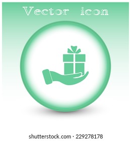 Vector icon gift in hand