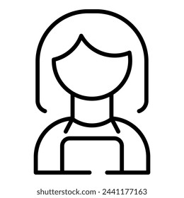 Icono vectorial de chica en el lugar de trabajo en estilo plano. Vendedor, cocinero, florista en diseño web. EPS10 
