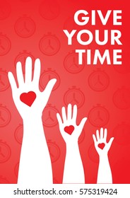 Vector Icon Of Give You Time Message Against Red Background