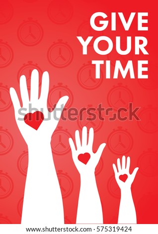Vector icon of give you time message against red background