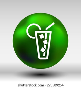 Vector icon of glass with a cocktail.