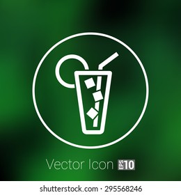 Vector icon of glass with a cocktail.