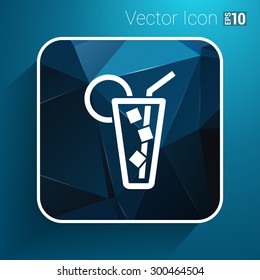 Vector icon of glass with a cocktail.