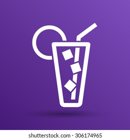 Vector icon of glass with a cocktail.