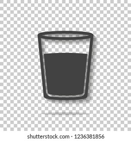 Vector icon glass cup with water. Glass with a drink ransparent background. Layers grouped for easy editing illustration. For your design.