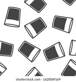 Vector icon glass cup with water. Glass with a drink seamless pattern on a white background.