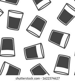 Vector icon glass cup with water. Glass with a drink  seamless pattern on a white background.