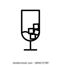 Vector icon of glass and include ice cube.  simple design for graphics, logos, websites, social media, UI, mobile apps, EPS10