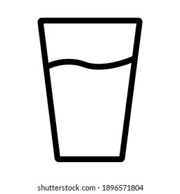 Vector icon of glass and include ice cube.  simple design for graphics, logos, websites, social media, UI, mobile apps, EPS10