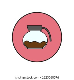 vector icon, glass jar shape with coffee