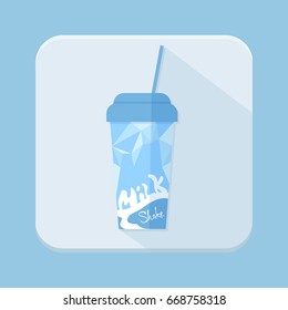 Vector icon of the glass of milk shake.