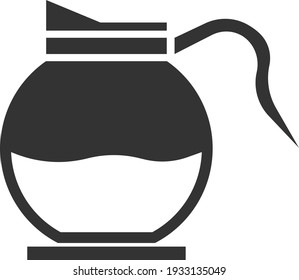 Vector icon of a glass teapot for making tea. Black illustration isolated on a white background for graphics and web design.