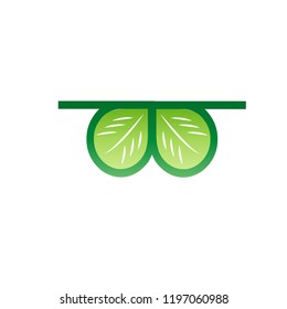 Vector icon of glasses with leaves