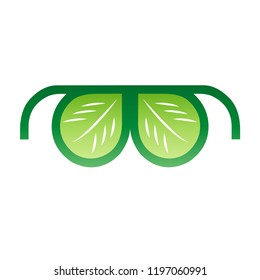 Vector icon of glasses with leaves