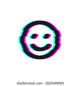 Vector Icon Glitch Smile Emoji Glitch Stock Vector (Royalty Free ...