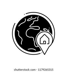 Vector icon for global real estate locatio