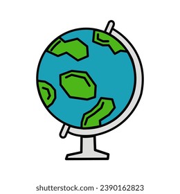 Vector icon globe miniature on happy teachers day, illustration