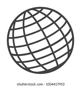 Vector icon globe, planet sign or symbol isolated.