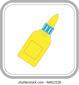 vector icon of glue bottle