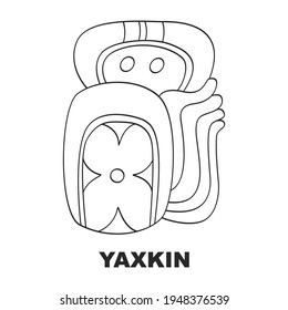 Vector Icon With Glyph From Maya Haab Calendar. Calendar Month Symbol Yaxkin