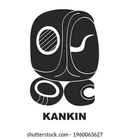 Vector icon with Glyph from Maya Haab calendar. Calendar month symbol Kankin