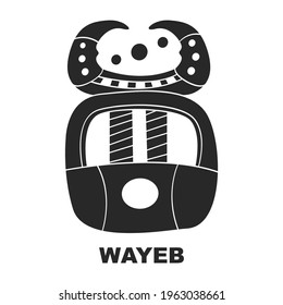 Vector icon with Glyph from Maya Haab calendar. Calendar month symbol Wayeb