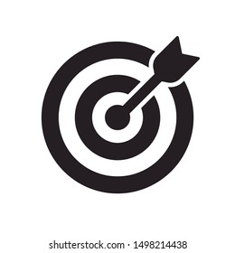Vector icon goal. Arrows that successfully hit a target.