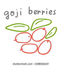 Vector icon. Goji berry. Outline illustration on white background.