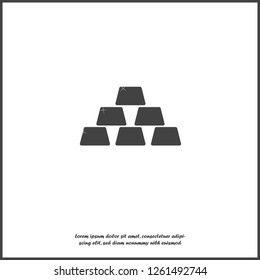 Vector icon of gold bullion on white isolated background. Layers grouped for easy editing illustration. For your design.