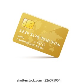 Vector icon gold credit card