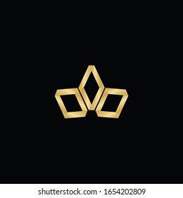 Icono vectorial de la corona abstracta de oro