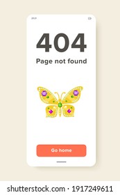 Vector icon of golden butterfly in gems. Jewelry, broche, accessory. Gems concept. Can be used for topics like luxury, jewelers art, artwork