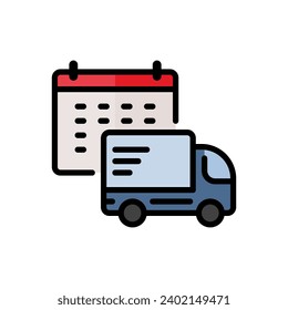 icono vectorial del programa de entrega de mercancías en un estilo de esquema de color sencillo