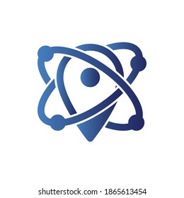 vector icon for gps in blue and black and white