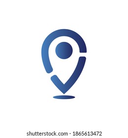 vector icon for gps in blue and black and white