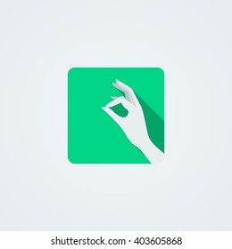 Vector icon with a graceful female hand. Logo. Monoicon.